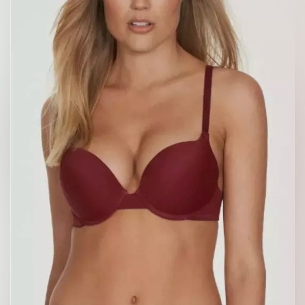 Frederick's of Hollywood Krystal 32D Mega Push Up Bra Red Women's